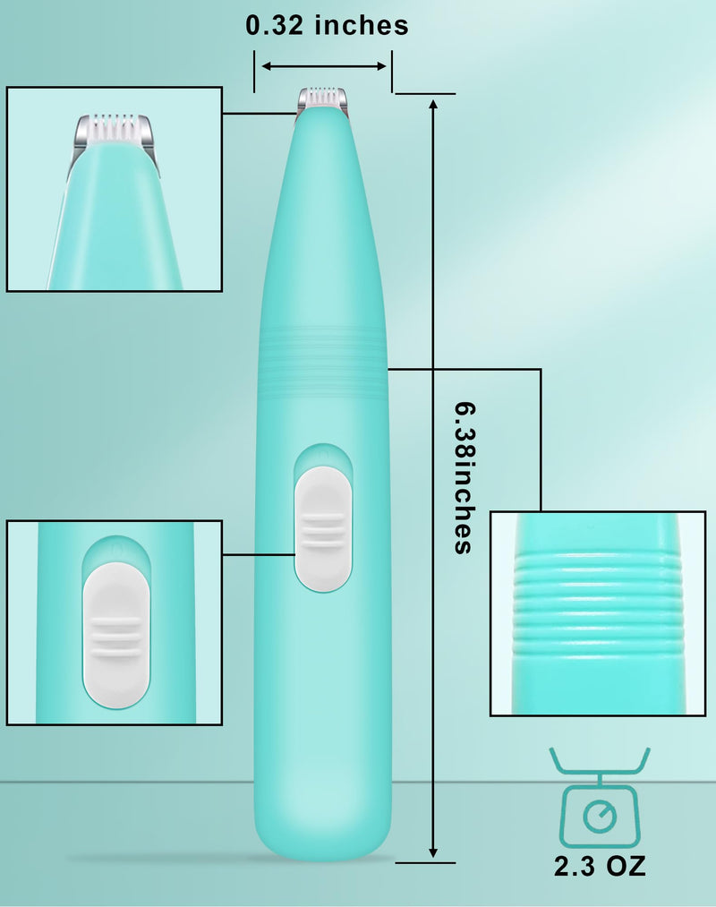Dog Grooming Clippers, Dog Paw Trimmer with Detachable Ceramic Blade for Trimming Small Areas of Pet's Hair, Low Noise Paw Grooming Shaver for Cat's Eyes Face Ears Paws (Blue) Blue - BeesActive Australia
