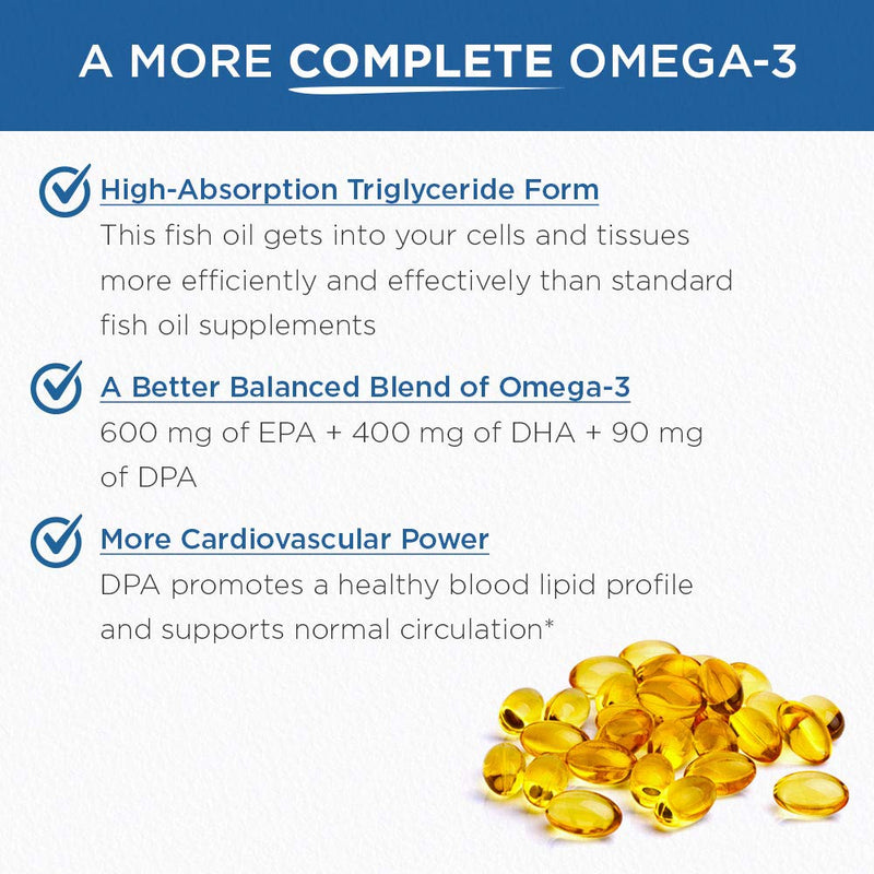 Purity Products - Ultra Pure Omega 3 ,60 softgels | Omega 3 Essential Fatty Acids - EPA, DHA & DPA - High Absoption Triglicerides - with LemonLock Freshness Technology Lemon 60 Count (Pack of 1)