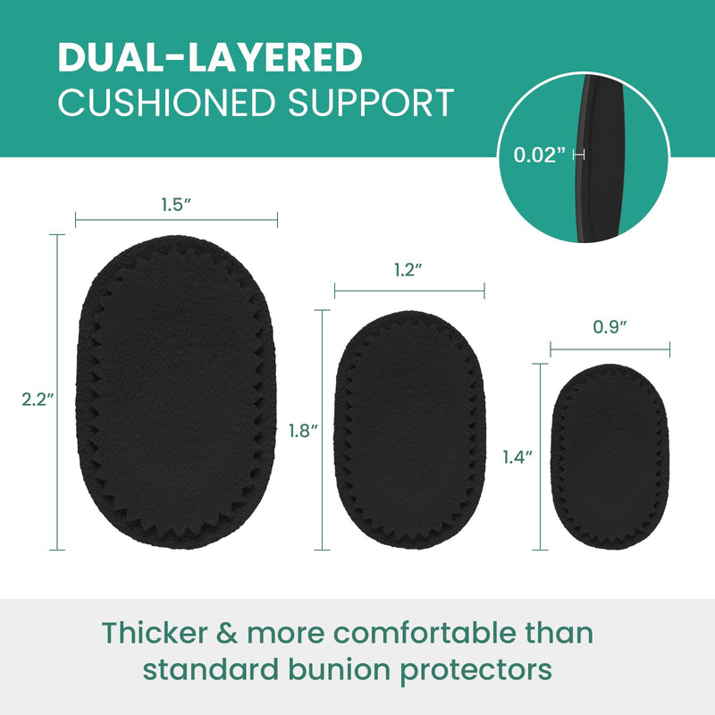Welnove Bunion Pads to Wear with Shoes - 54 Pcs Moleskin for Feet - Bunion Cushions for Women Men, All-Day Comfort & Protection, Water-Resistant - Black, Multi-Size Black(54 Count) - BeesActive Australia