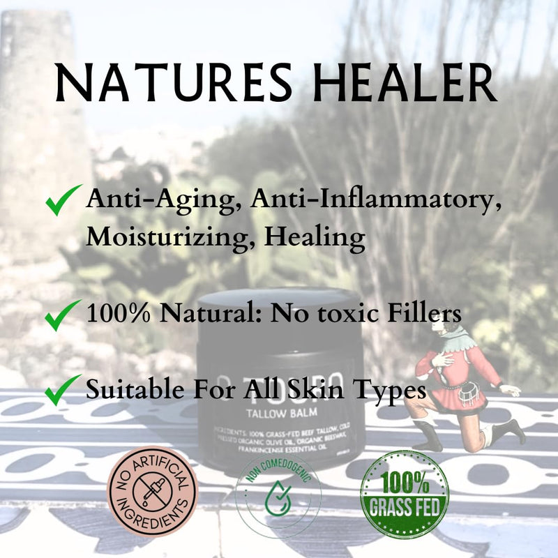 Handmade Unscented Tallow Balm - Organic Grass Fed - Made for All Skin Ailments: Dryness, Eczema, Burns, Cuts, Acne, and More - Premium Skincare With Local Ingredients… - BeesActive Australia
