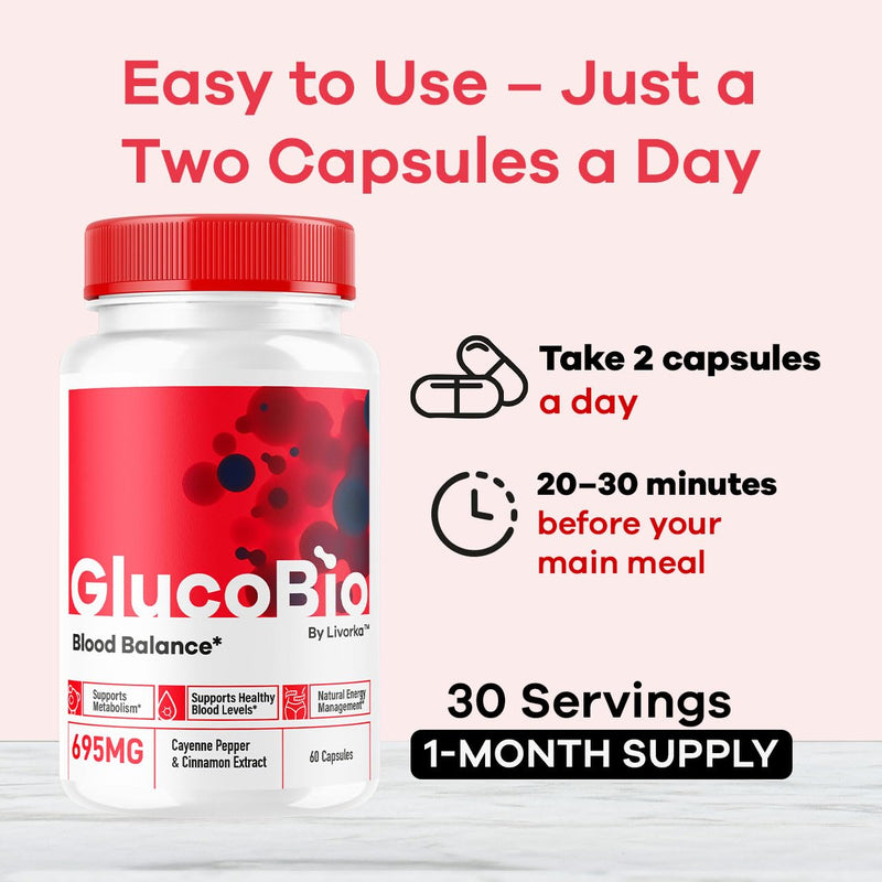 (5 Pack) GlucoBio Capsules - Official Gluco Bio Advanced Formula Support Pills - Maximum Strength, Natural Gluco Bio Supplement Vitamin for Overall Health & Wellness Reviews, 300 Capsules for 5 Months 60 Count (Pack of 5)