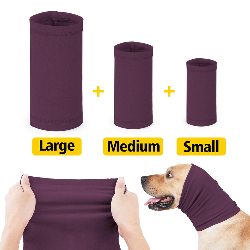 No Shake Ear Wraps for Dogs,Soft Dog Calming Hoodie Dog Ear Cover Ear Muffs for Anxiety,Grooming,Bathing,Swim,Noise Protection Quiet Ear for Dogs,Purple M Medium Purple