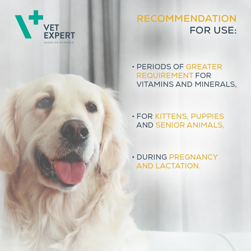 Vet Expert Multivitamin 5 in 1 Supplement for Dogs and Cats – Supports Immunity, Skin & Joints - Increases Energy, Reduces Stress and Supports Gut Health - 30 Twist & Pour Capsules