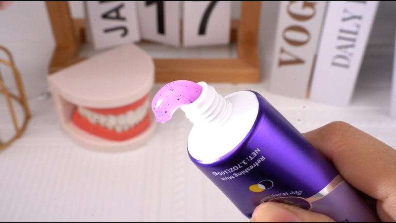 3PCS Purple Whitening Toothpaste -Tone-Up Formula,Stain Remover, Plaque Remover,Appropriate for Sensitive Teeth-150MIN Mint Bubble Mint 1.23 Ounce (Pack of 3)