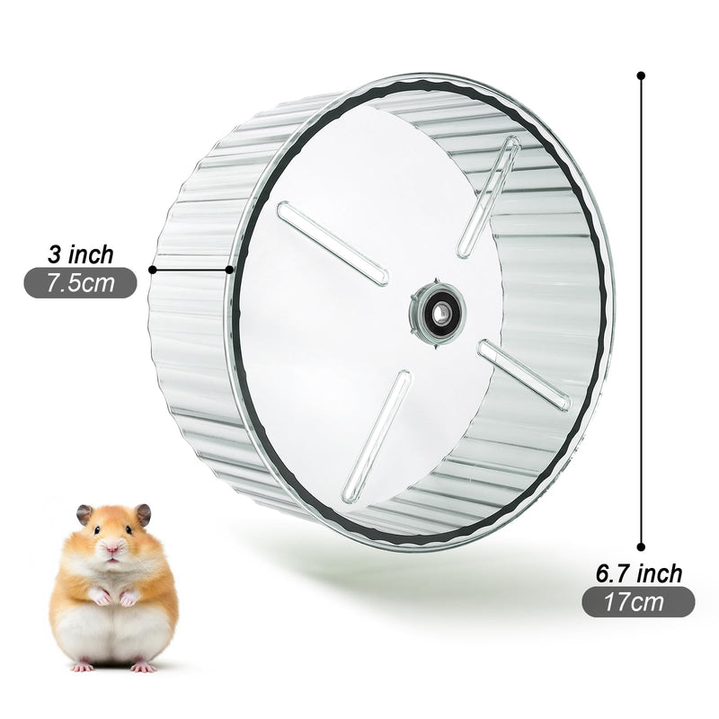 Hamster Wheel,Silent Hamster Wheel,Quiet Hamster Wheel,Hamster Exercise Wheel,Adjustable Stand Silent Hamster Wheel for Hamsters,Gerbils,Mice,Small Animals (Ф 6.7 inch, Transparent) Ф 6.7 inch - BeesActive Australia
