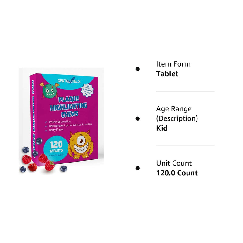 Lingito Plaque/Dental Disclosing Tablets, A Teeth Coloring Tablets Plaque Finder Solution to Effectively Remove Plaque and Tartar Buildup, Improves Oral Care (4 Month Supply - 120 Pack) 120 Count (Pack of 1) - BeesActive Australia