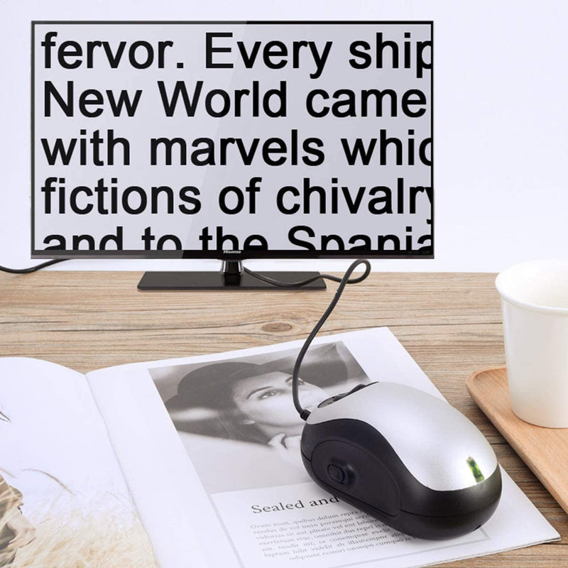 Electronic Low Vision Reading Aid - Portable Mouse Digital Magnifier with 10 Color Modes and Image Freeze for Visually Impaired, Parental Gift,Silver Silver