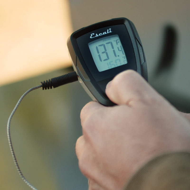Escali Infrared Surface and Probe Digital Thermometer 40-inches Plug-in Probe, Two-in-One Adjustable Temperature Alert Handheld