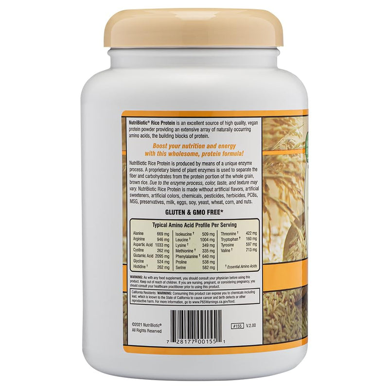 NutriBiotic ‚Äì Vanilla Rice Protein, 1 Lb 5 Oz (600g) | Low Carb, Keto-Friendly, Vegan, Raw Protein Powder | Grown & Processed Without Chemicals, GMOs or Gluten | Easy to Digest & Nutrient-Rich 1.31 Pound (Pack of 1) - BeesActive Australia