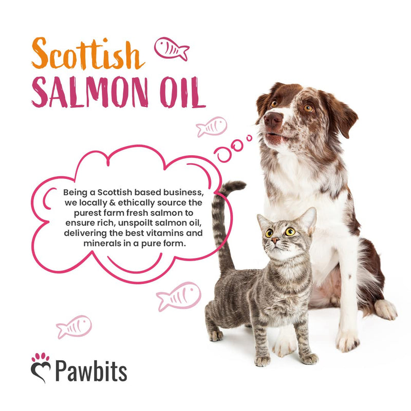 Pawbits 2.5 Litre Scottish Salmon Oil For Cats & Dogs - Natural Omega 3+6+9, Healthy Coat & Immune System