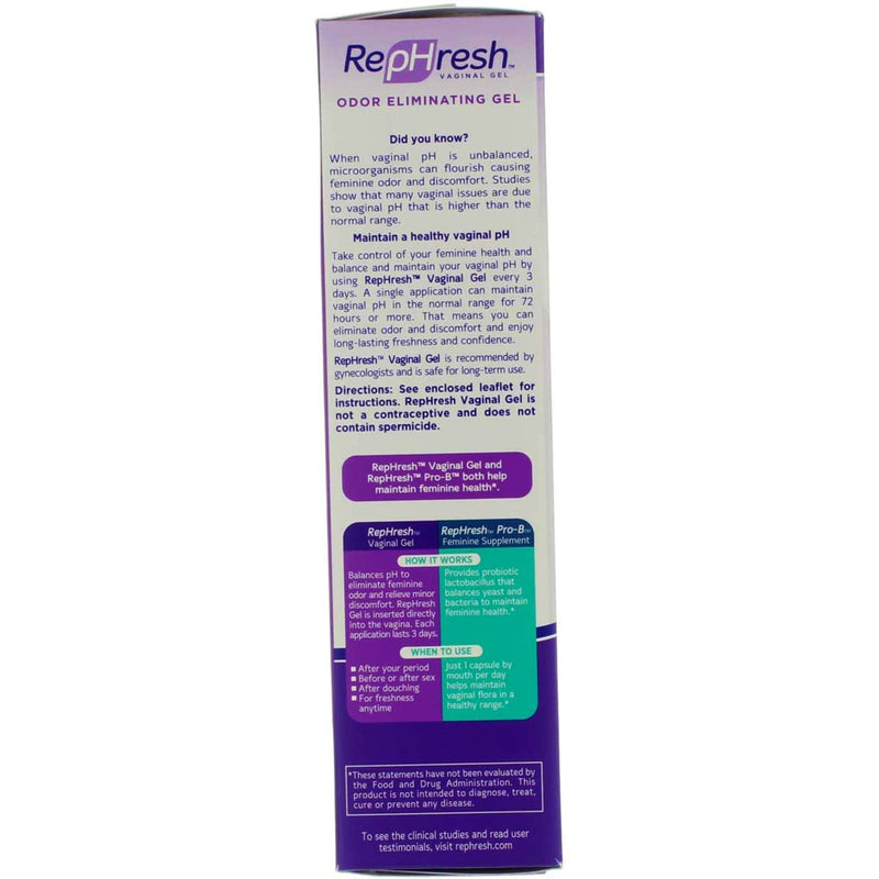 RepHresh Vaginal Gel, Odor Eliminating Gel, 4 ea (Pack of 2) - BeesActive Australia