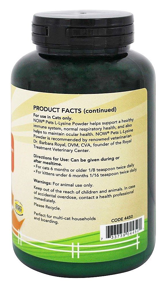 Now Pets L-Lysine for Cats Powder, 8 oz, Pack of 2