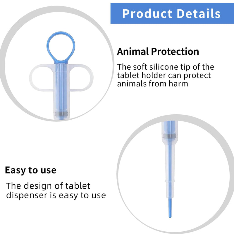 Pack of 2 pill dispensers for cats, cat tablets, pill feeders, cats tablet dispenser, animal medicine shooter dispenser assist, silicone hiding feeders syringe assistant for pet pill