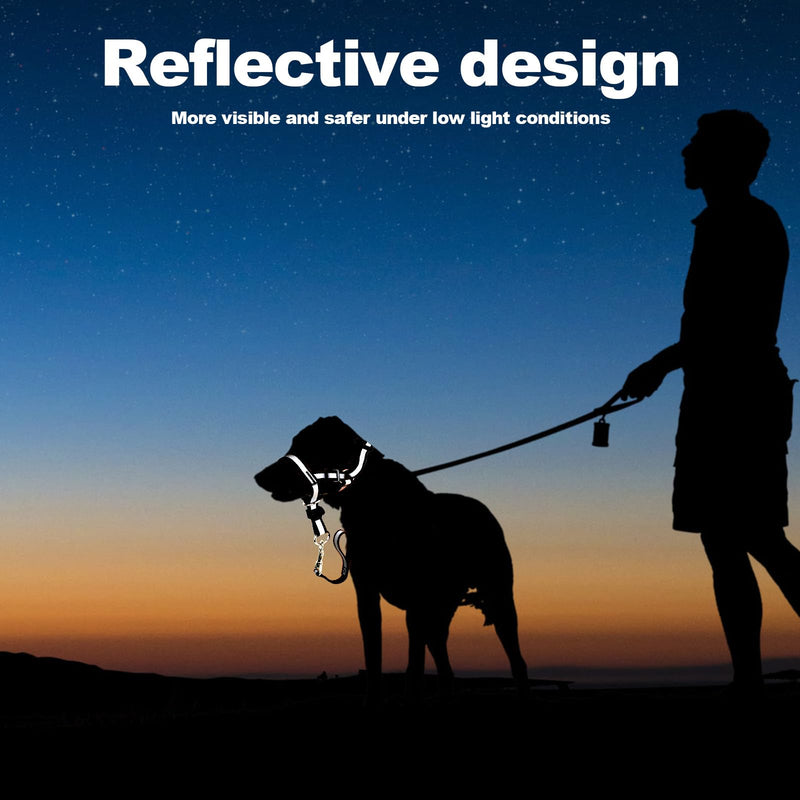 Dog No Pull Head Collar, Dog Gentle Leader Over The Nose Dog Leash Adjustable Dog Head Halter Anti-Pull Muzzle Leash Nose Strap for Dog Easy to Control When Walking (Size M) Size M - BeesActive Australia