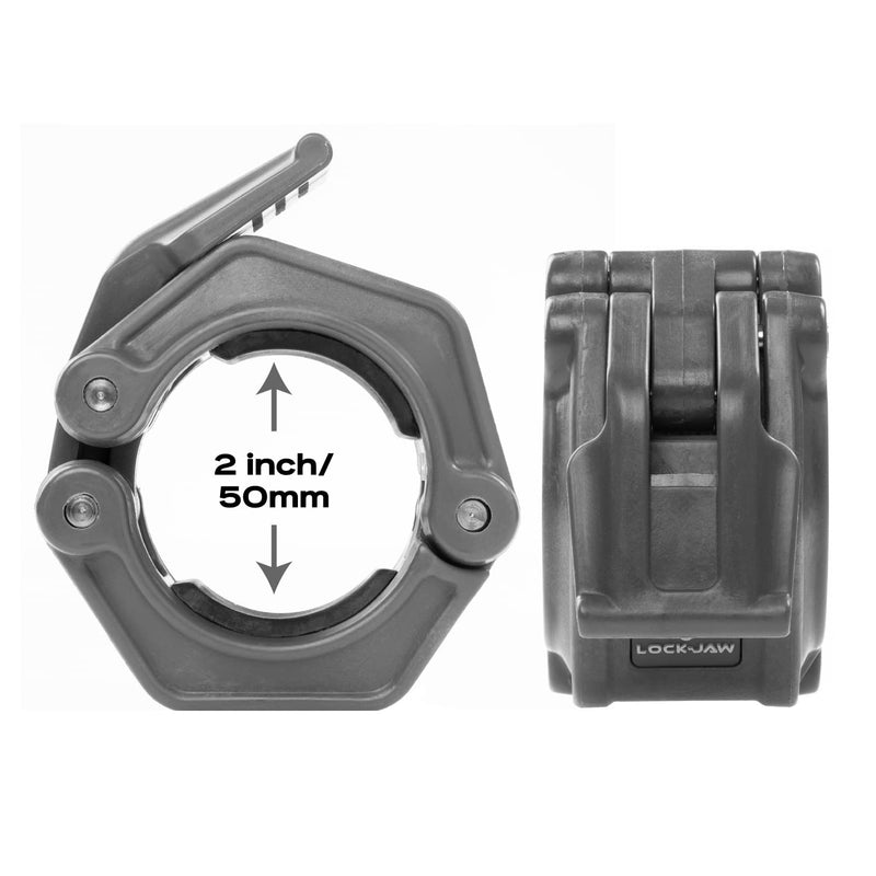 Lock-Jaw OLY 2 Olympic Barbell Collar - Quick Release Barbell Clamp Black