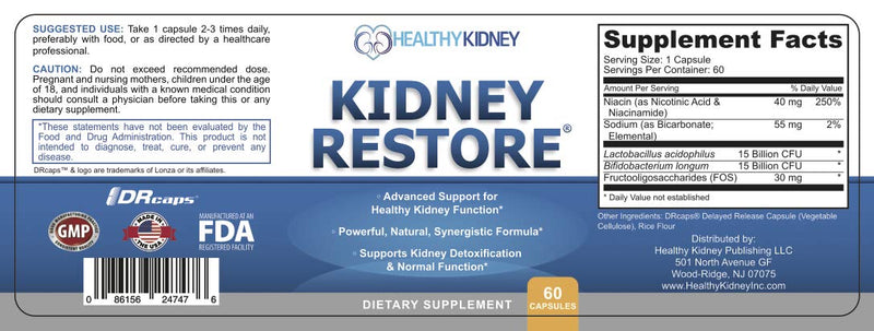 Kidney Cleanse Detox & Repair - Formulated by Kidney Health Expert Living w/Transplant - US Made Kidneys Support Supplement, Detox, Flush - Renal Vitamins 60 Capsules 60 Count