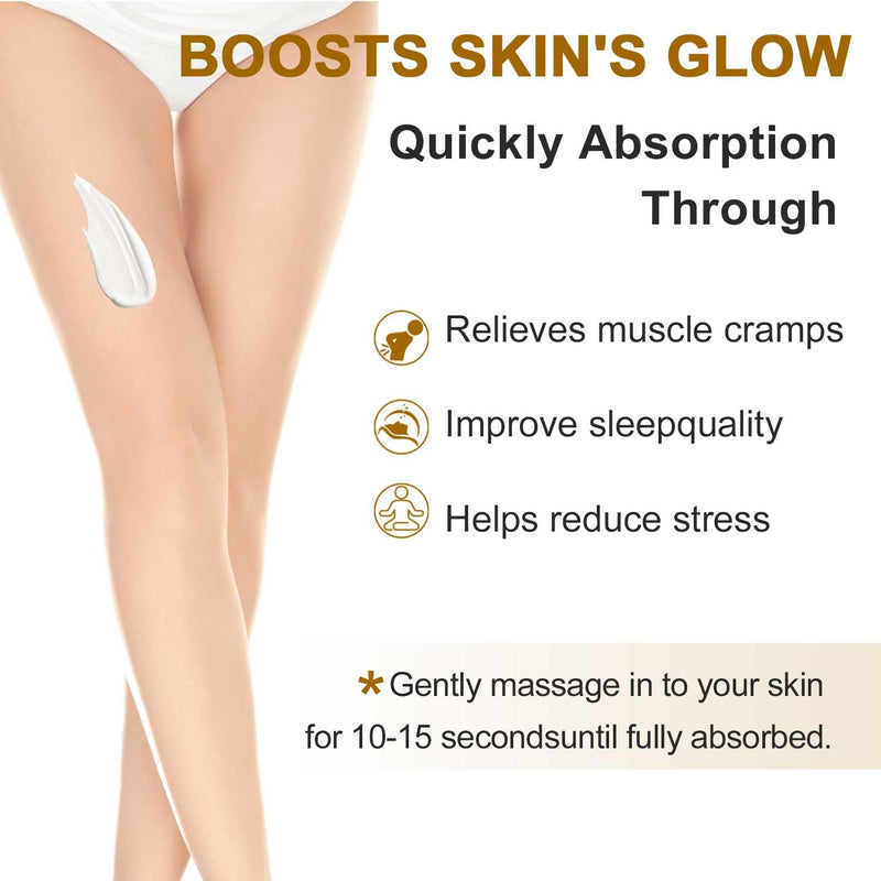 Magnesium Cream for Sleep, Magnesium Lotion Relief and Relaxation Non-Greasy, Fast Absorbing Body Lotion with Coconut Oil with Chamomile, Safe for Sensitive Skin, Safe for Kids (Vanilla) Vanilla - BeesActive Australia