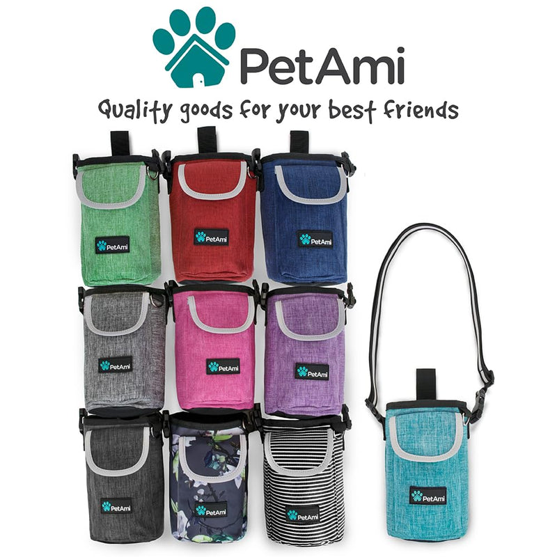 PetAmi Dog Treat Pouch, Large Pet Training Treat Pouch with Pocket, Dog Trainer Essentials Supply Holder with Poop Bag Dispenser, Training Bag for Kibbles Toys, 3 Ways to Wear (Purple) Purple - BeesActive Australia