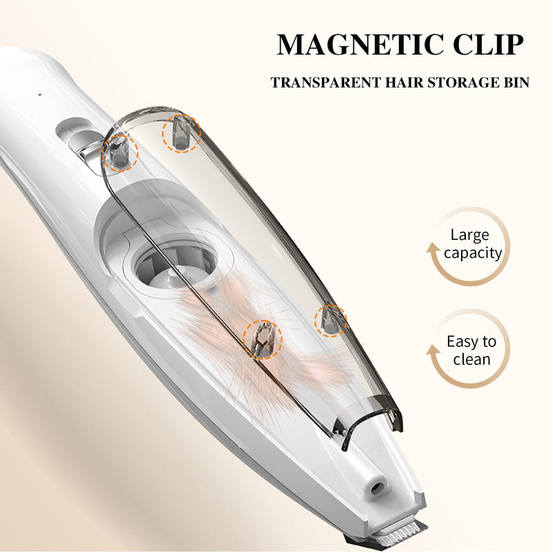 SmartTail Dog Paw Clippers, Corldless Paw Trimmer for Grooming with Vacuum Suction,Dog Clippers for Face, Eyes, Ears and Paws with Hair Storage Bin,LED Light,2-Speed Rechargeable Pet Shaver Clippers - BeesActive Australia