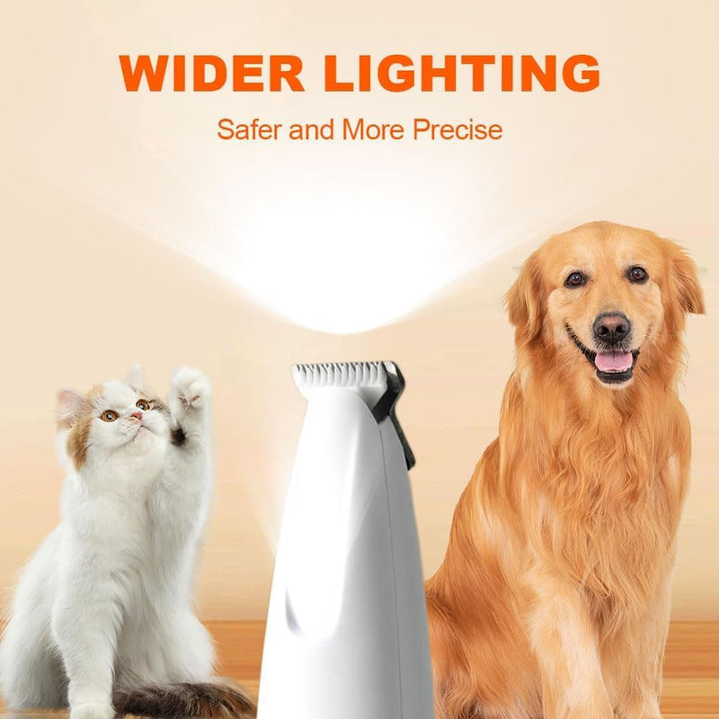 Saffory Paw Trimmer,Dog Paw Trimmer,Electric Pet Paw Trimmer with LED Light,Waterproof Pet Micro Precision Trimmer,Rechargeable Pet Paw Trimmer Low Noise Pet Hair Shaver for Dogs Cats(Upgrade) Upgrade