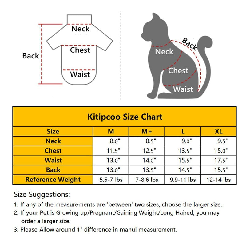 Sphynx Hairless Cat Four Leg Breathable Summer Rayon Pajamas Elastic Pet Clothes Cat Surgery Recovery Suit Vest Kitten T-Shirts Cats & Small Dogs Apparel (M+ (7-8.6 lbs), Grass Green) M+ (7-8.6 lbs) - BeesActive Australia