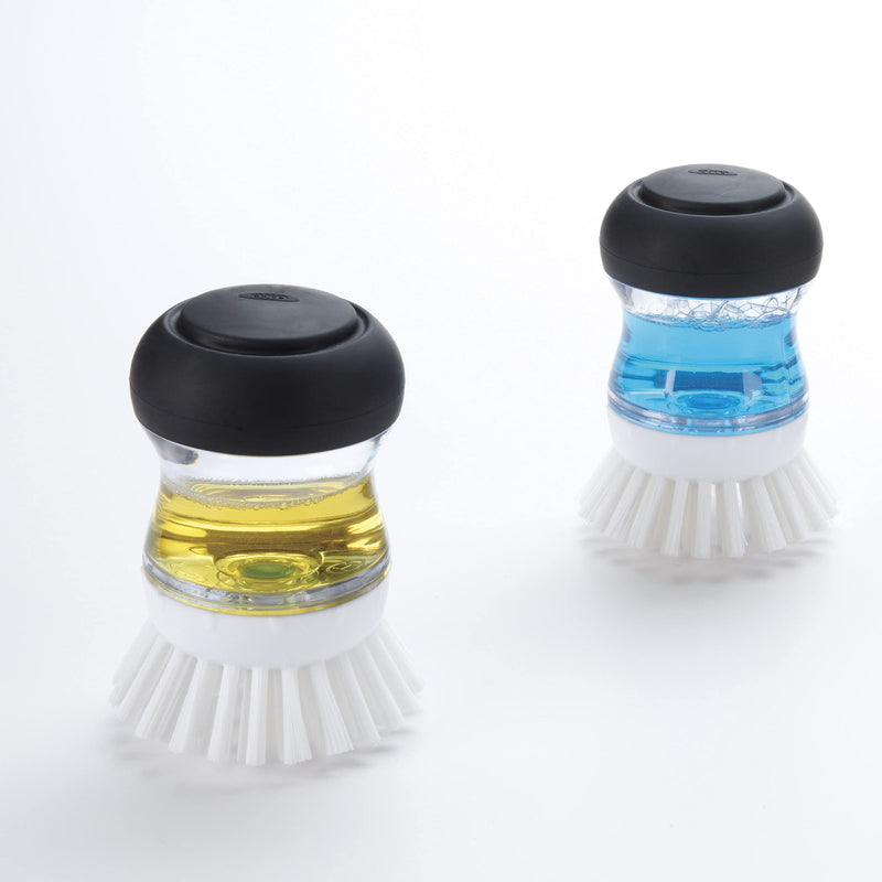 OXO Good Grips Soap Dispensing Palm Brush, Black/Clear/White - BeesActive Australia