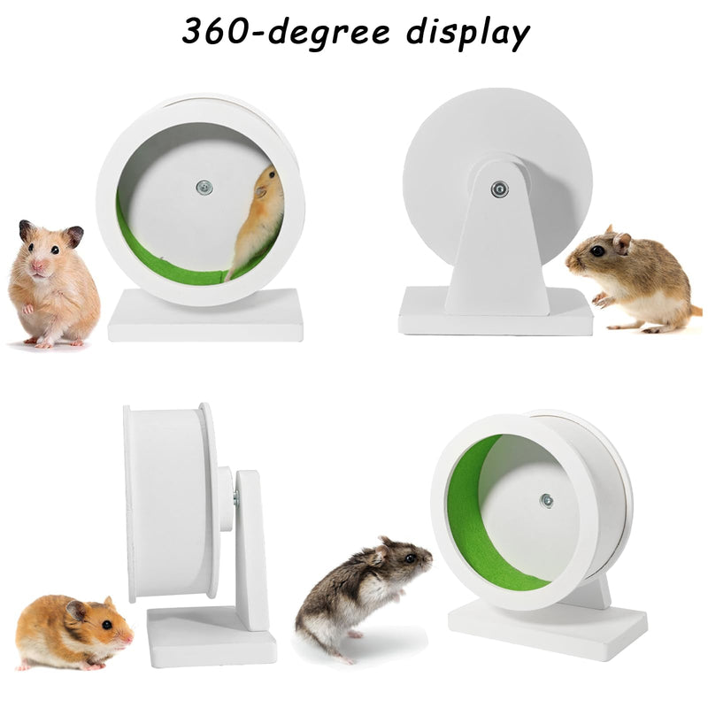 9.1 Inch Green Hamster Wheel Wooden Silent Training Exercise Wheel Quite Running Spinner Wheel for Dwarf, Gerbil, Guinea Pig, Hedgehog, Chinchilla (Green, Large) 9.1 inch - BeesActive Australia