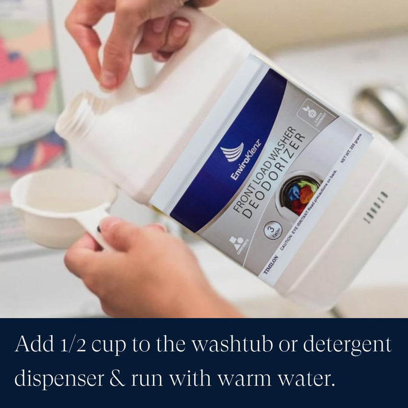 EnviroKlenz Front Load Washer Machine Cleaner and Deodorizer | HE, Top, and Front Load Washer Cleaner | Works Against Chemical, Fragrances, and Sweat Odors | Non-Toxic & Fragrance Free | 3 Loads - BeesActive Australia