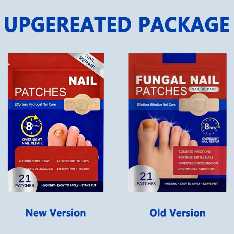 Nail Patches 21 PCS Toenail Treatment Extra Strength 8-Hour Overnight Nail Fast Acting Repair Effortless Hydrogel Nail Care and Repair for Damaged Nails Overnight Renewal for Men and Women 0 Ounce (Pack of 21)