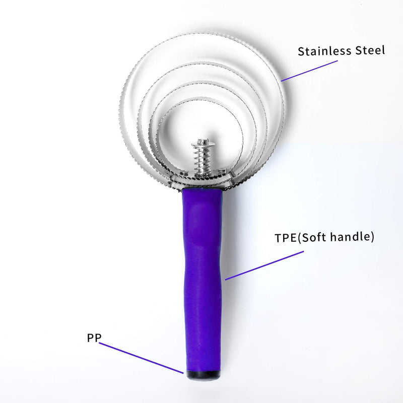 Reversible Stainless Steel Curry Comb with Soft Touch Grip (Purple) purple - BeesActive Australia