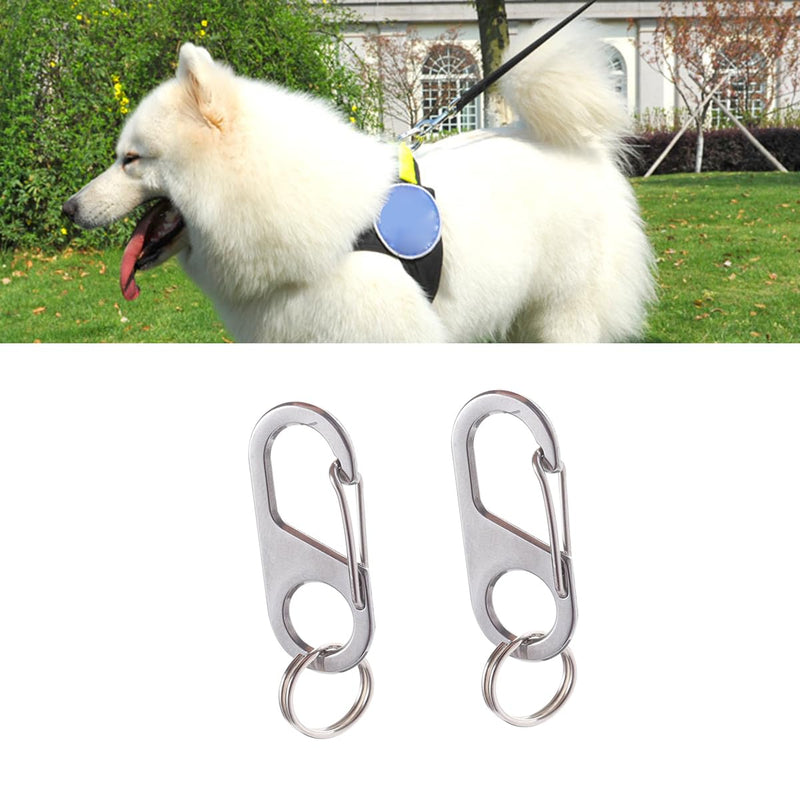 POPETPOP Pack of 2 dog tag clips for dogs and cats collars and harnesses (silver) - BeesActive Australia