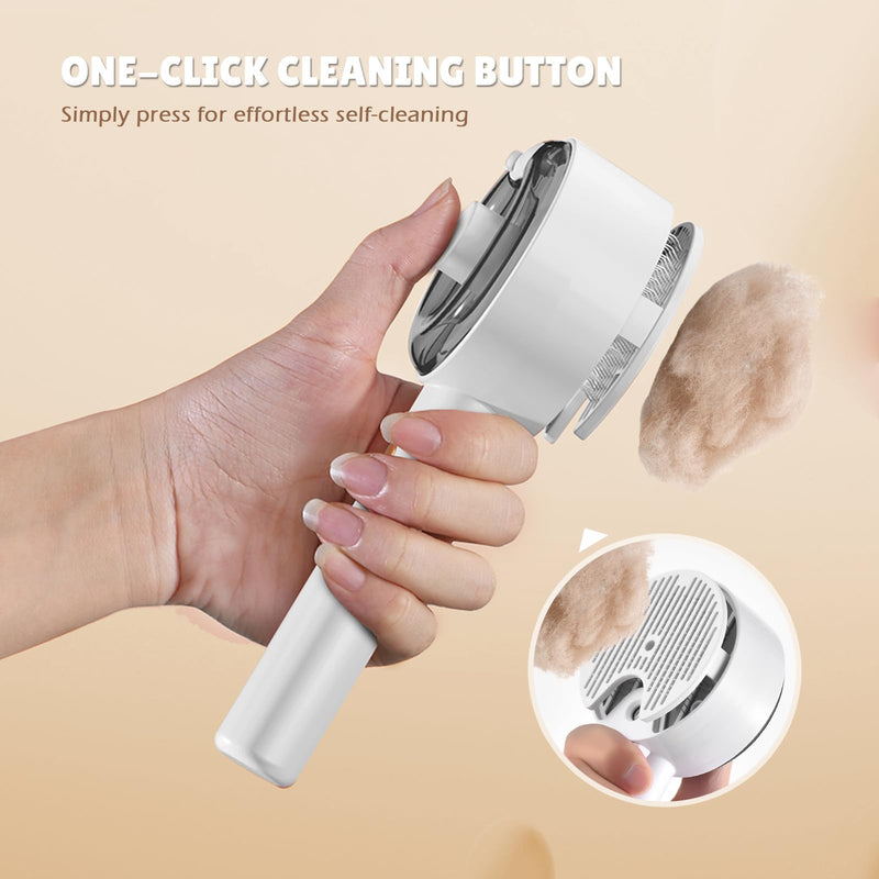 Cat brush with steam, 4 in 1 steam brush cat cat brush with water, clean pet hair from the brush with one button cat brush hair brushes for dogs and cats (white) white - BeesActive Australia