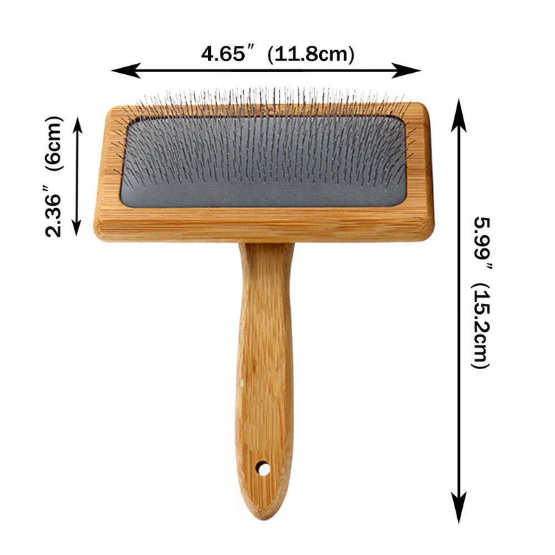 Premium dog brush and cat brush grooming, dog brush wood, dog brush for knots & undercoat - short hair & long hair, fur brush for pets, slicker slicker brush with stainless steel pins - BeesActive Australia