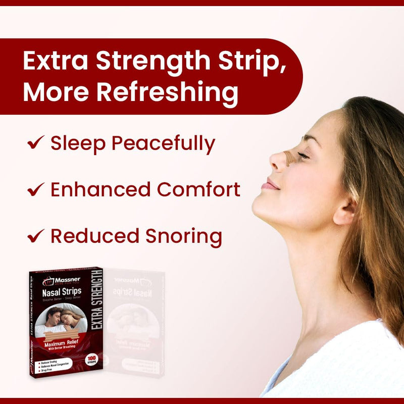 Extra Strength Nasal Strips - Pack of 100 Tan Nose Strips to Improve Snoring - Helpful to Improve Sleeping, Nasal Congestion Due to Cold and Allergies Extra Strength - BeesActive Australia