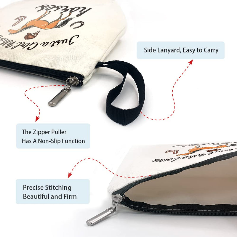 Just a Girl Who Loves Horses Cosmetic Bag，Horses Lover Gifts，Equestrian Gifts for Girls，Horse Lover，Equestrian Gifts，Equestrian Travel Cosmetic Bag，Horseshoe Gift，Horse Cosmetic Bag - BeesActive Australia