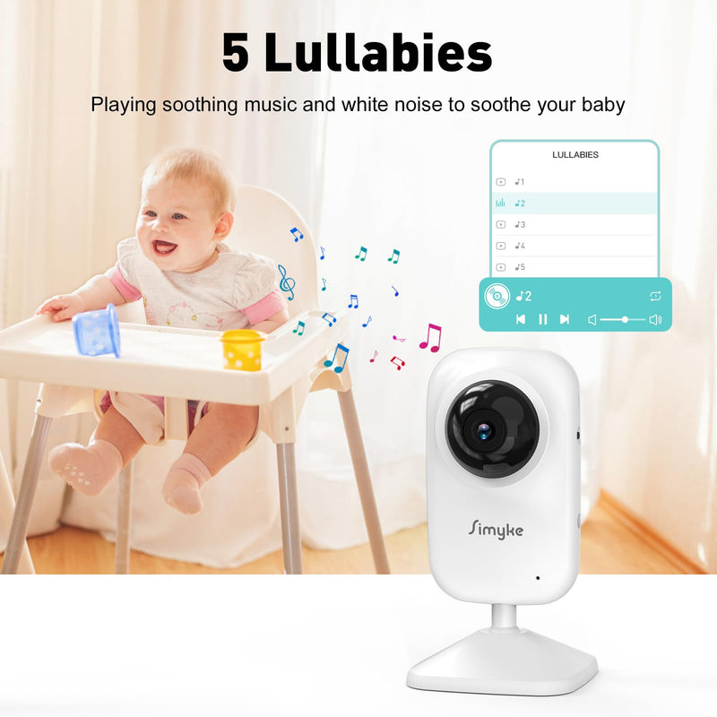 Upgrade Video Baby Monitor,WiFi Baby Camera,2.8" Display and App Control,1200ft Long Range,2 Way Talk,Auto Night Vision,Sound Alert,VOX,Temperature Sensor 5 Lullabies Feeding Remind,Home Use BME28-1