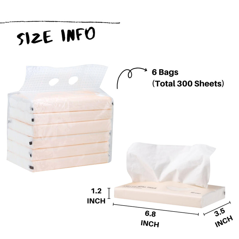 Car Tissue Refills 300 Sheets Facial Tissues Refills for Car Visor Tissue Holder, Travel Tissue Tubes Box Container Perfect Fit for Car Tissues Cylinder 1 Count (Pack of 300) - BeesActive Australia