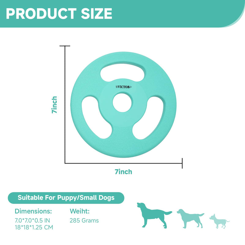 Dog Flying Disc Toy, 7.0 inch Natural Rubber Dog Toy Outdoor Dog Flying Discs Interactive Dog Fetch Toy Durable and Soft Flyer Toy for Playing, Mint Green - BeesActive Australia