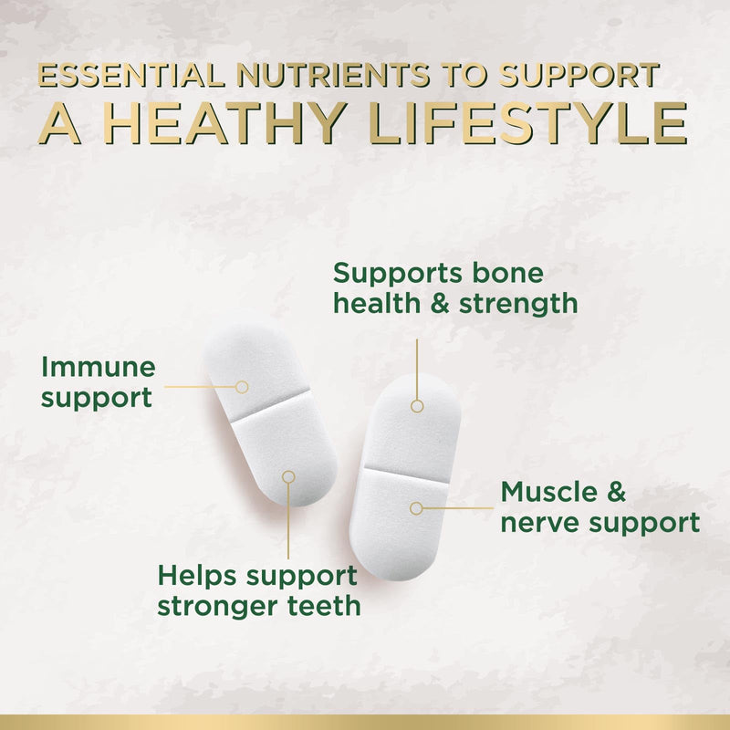 Calcium 1200 mg with Vitamin D3 - Bone Health Supplement, Vitamin D & Calcium Supplements for Women & Men - Bone Strength, Teeth & Immune Support, Nature's Calcium Pills, Bottled in USA - 60 Tablets 60 Count (Pack of 1)