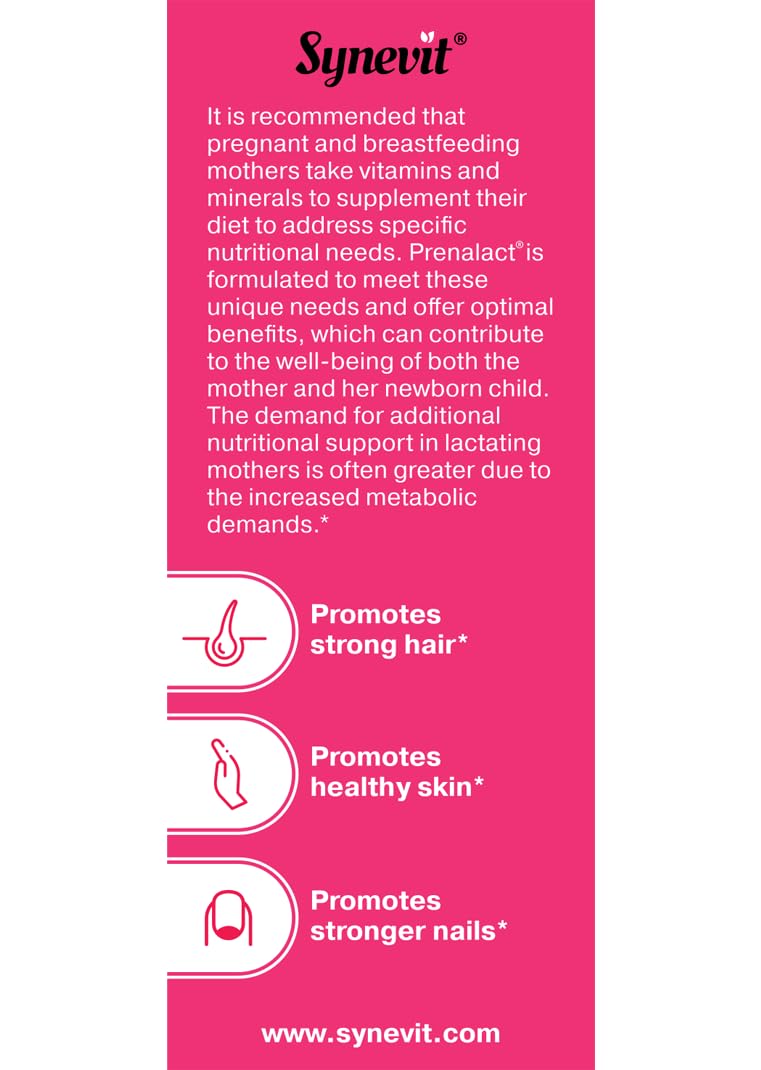 Prenalact®: Prenatal & Lactation Supplement | 19 Essential Vitamins & Minerals for Pregnancy & Breastfeeding | Supports Mother & Baby | 60 Capsules