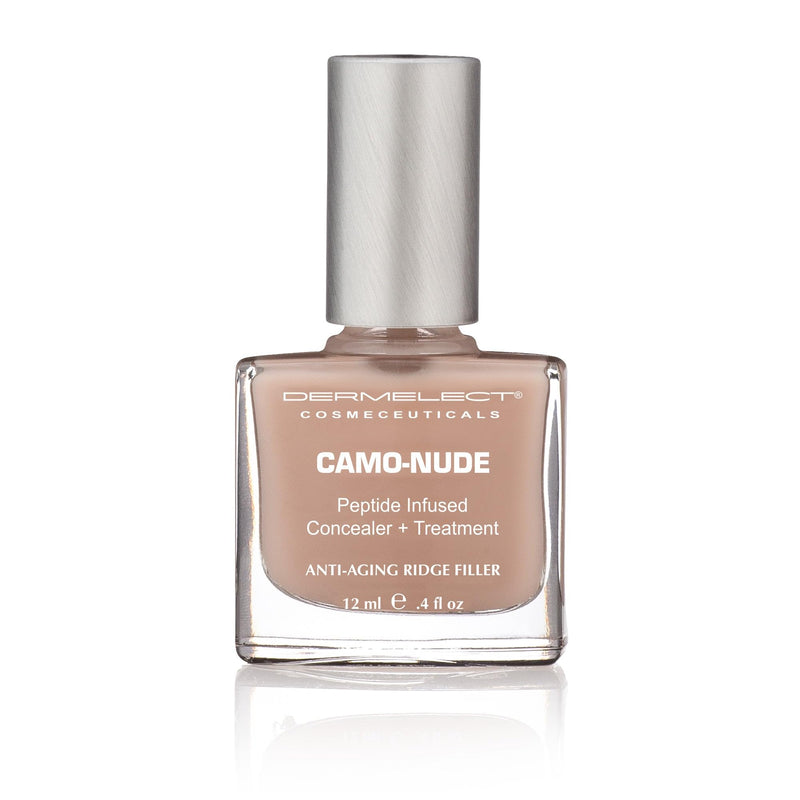 Dermelect Camo-Nude Concealer + Treatment - Nailcare Base Coat with Keratin Protein Peptides, Biotin, Strengthening, Smoothing & Concealing Treatment for Nail Ridges, Yellowing, Splitting Nails 0.4 oz - BeesActive Australia