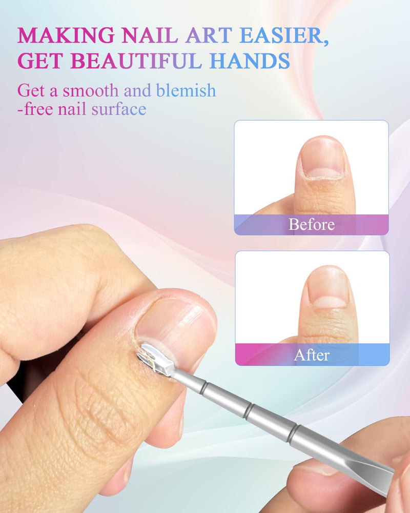 10 Pack Cuticle Pushers with Fork, 2 in 1 Cuticle Nail Pusher Tools with fork, Stainless Steel Cuticle Remover Tool for At-Home & Travel Manicures Pedicures - Silver - BeesActive Australia