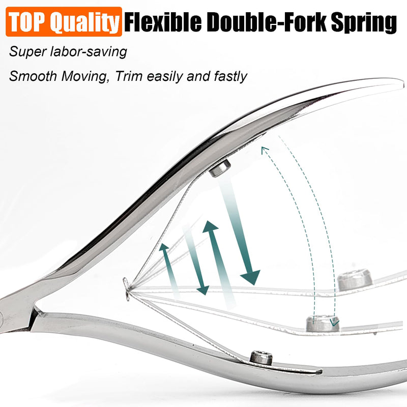 LePinko Salon-Quality Cuticle Trimmer with Cuticle Pusher, Super Labor-saving Cuticle Cutter, Sharp Cuticle Clippers for Manicurist, Professional Pedicure Manicure Nail Care Tool, 5mm Jaw Silver - BeesActive Australia