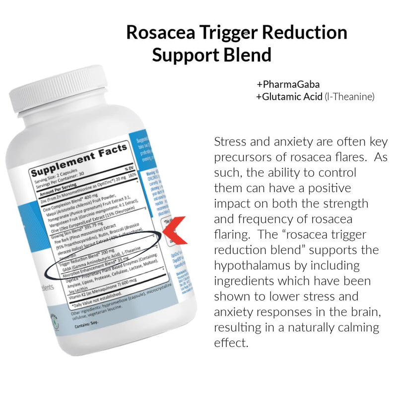Rosacea Skin Care Supplement for Redness of Face, Eye and Nose | Targets the Root Cause of Symptoms