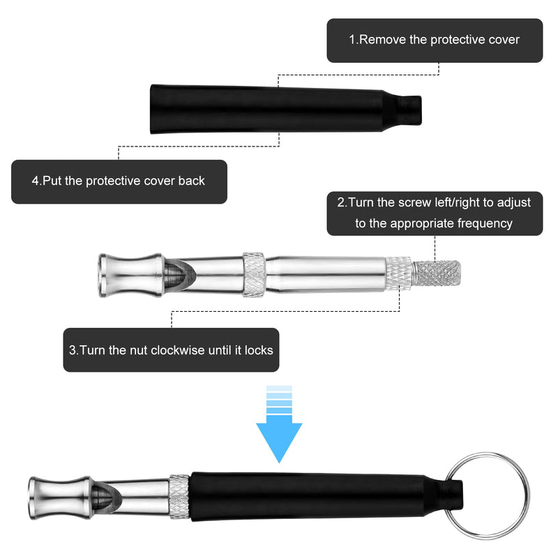 2 Pack Dog Whistles with Lanyard, Dog Training Whistle Adjustable Ultrasonic Dog Silent Whistle Recall Professional Dog Training Whistle for Dogs Training Stop Barking - BeesActive Australia