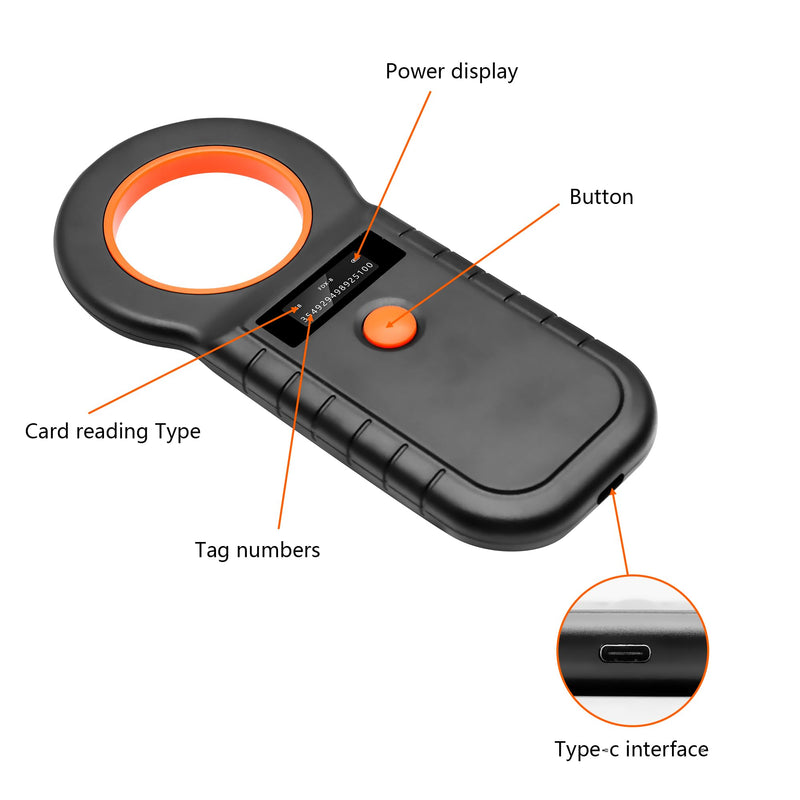 GBformat Pet Microchip Scanner OLED Chip Reader for Dogs Rechargeable USB Animal Chip Reader Chip Reader Pet Chip ID Scanner for Pets - BeesActive Australia