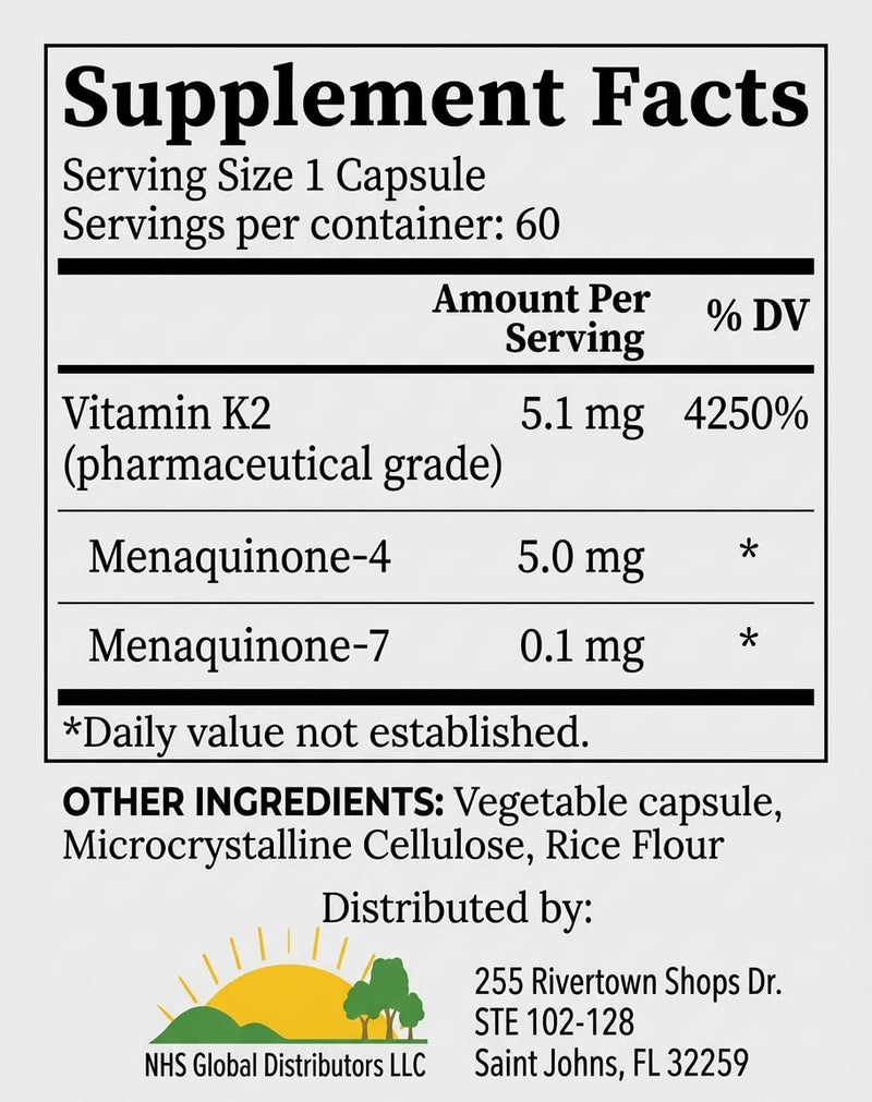 Vitamin Supplement MK-4 + MK-7 – Supports Bone & Cardiovascular Health – D3 Companion – (2 Pack) 2 Pack