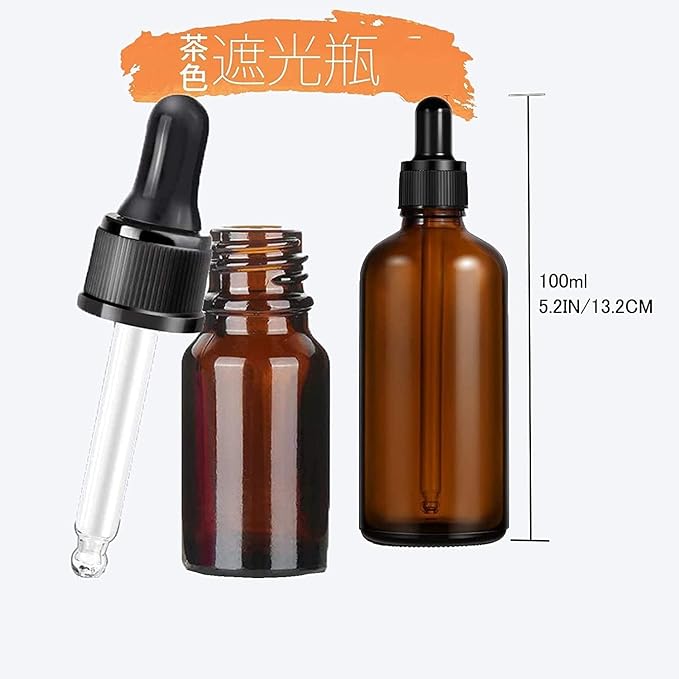 Blackout Jar Eyedropper Light Filtering Jar with Dropper Aroma Bottle 3.4 fl oz (100 ml) Storage Container, Essential Oil, Brown -  Australia