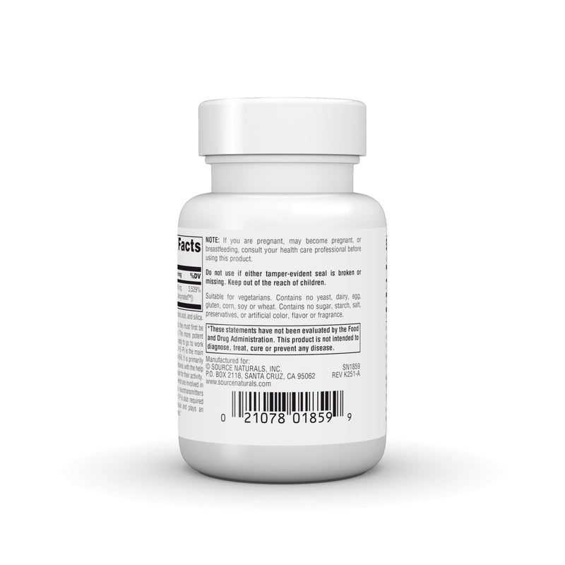 Source Naturals Coenzymated B-6, 100 mg, P-5´-P (PYRIDOXAL-5´-Phosphate) Promotes a Healthy Nervous System* - 30 Tablets 1 30 Count (Pack of 1)