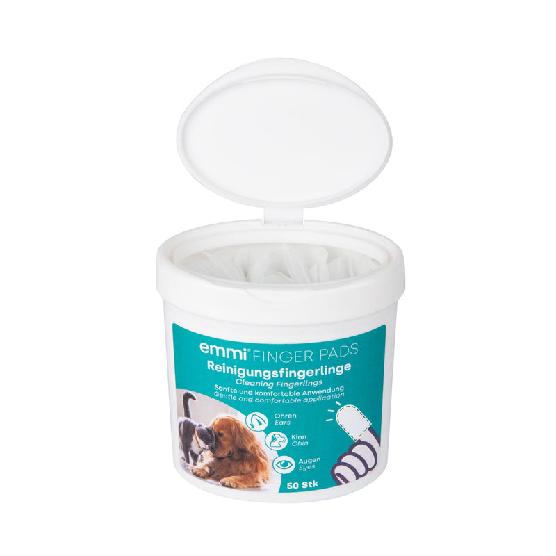 Emmi-pet finger pads for dogs and cats, disposable cleaning finger pads for ears, chin and eyes, cleaning wipes for care and hygiene, 50 pieces - BeesActive Australia